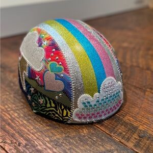 Colorful Youth Helmet with Rainbow Design